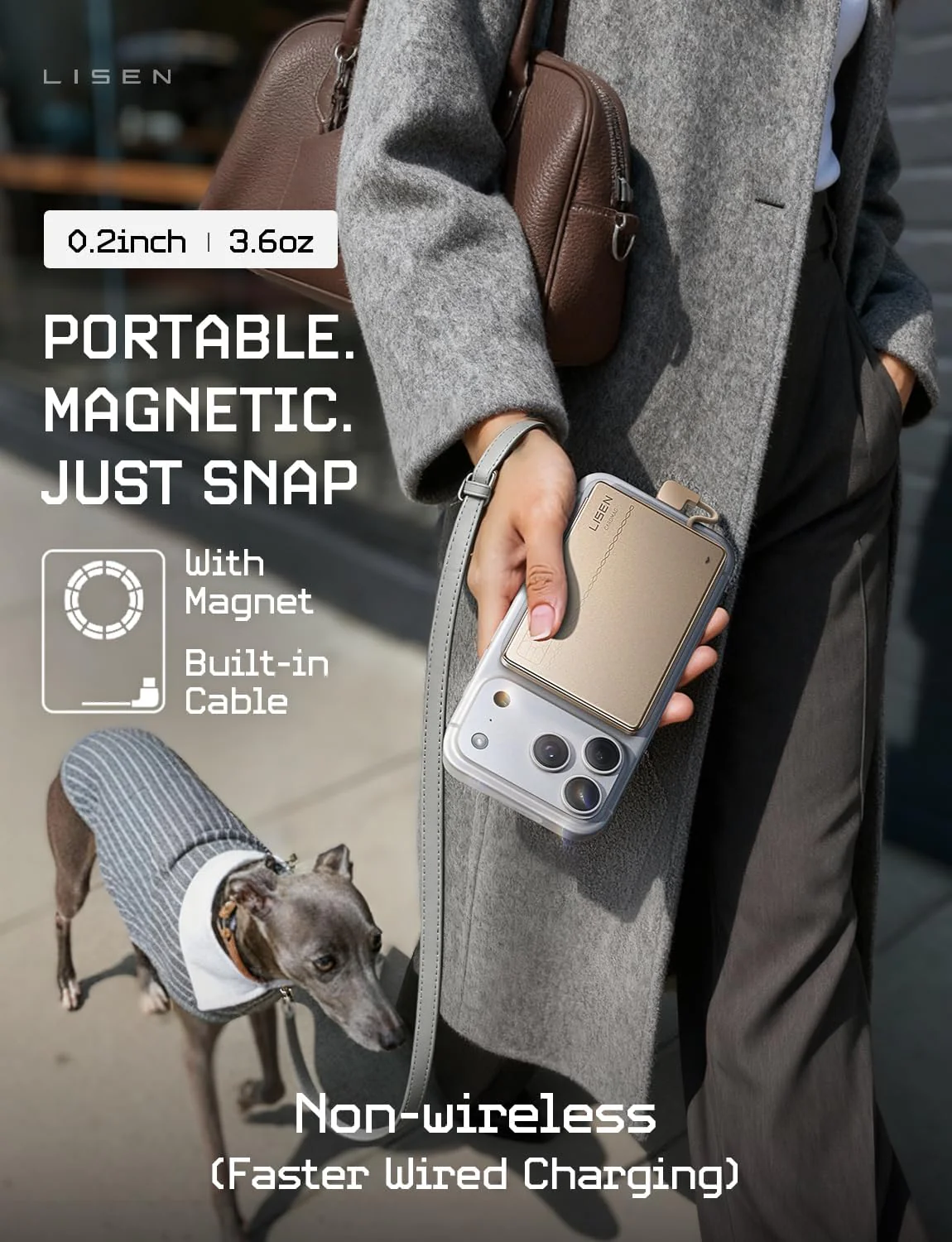 LISEN 0.2'' Ultra-Thin Charge Card Phone Charger - Image 3