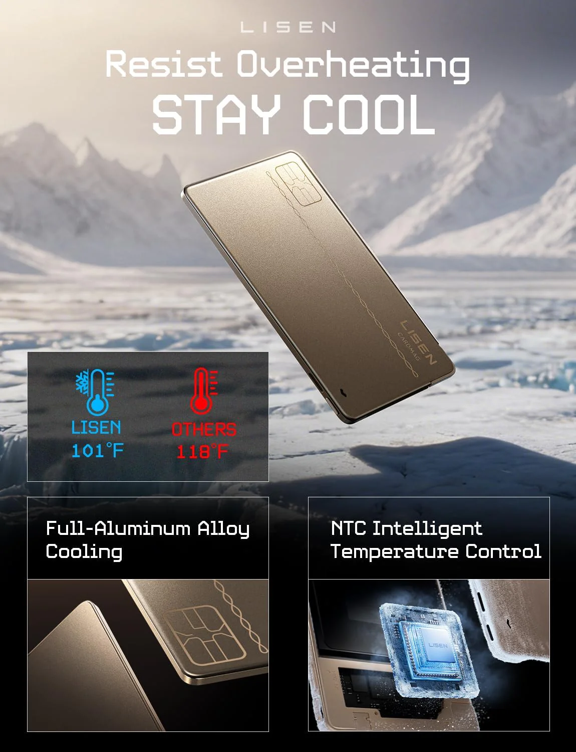 LISEN 0.2'' Ultra-Thin Charge Card Phone Charger - Image 5