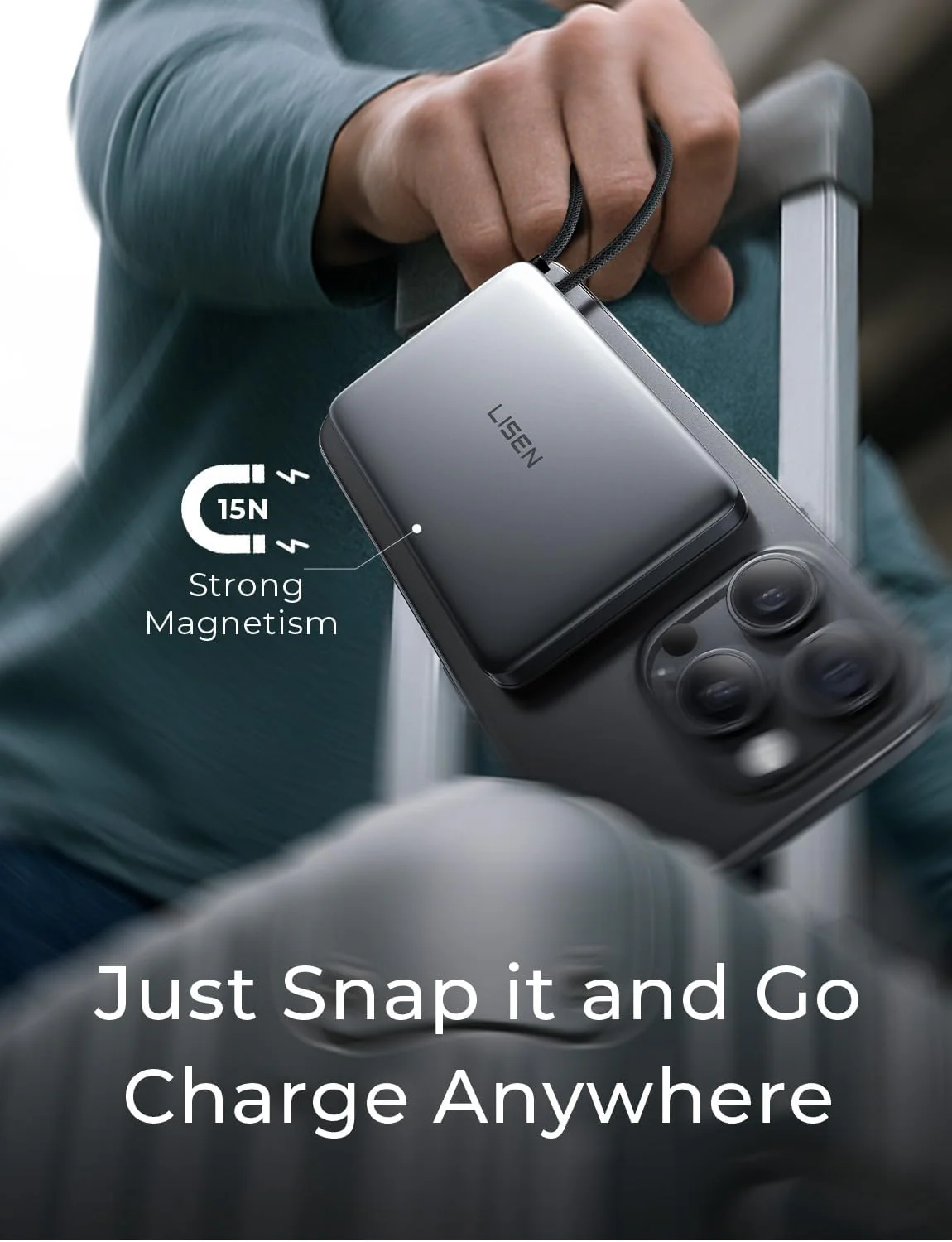 LISEN 0.5'' Ultra Slim 10000mAh MagSafe Power Bank - Image 8