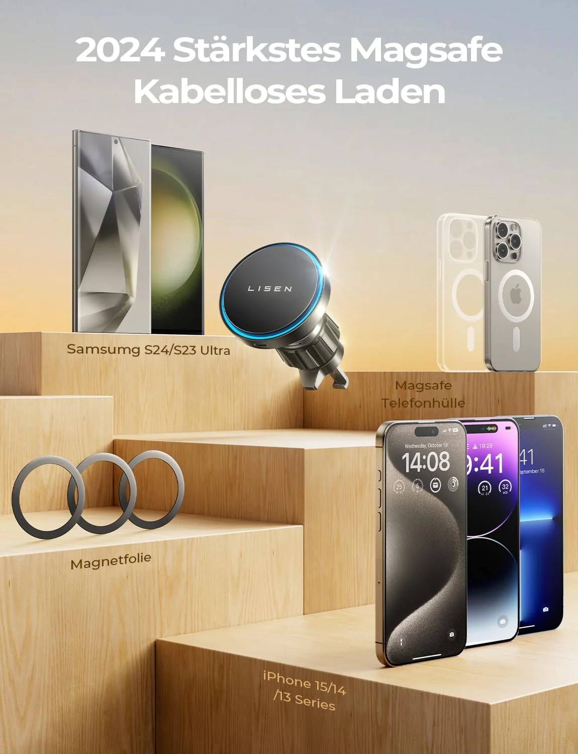 LISEN 15W für Magsafe Handyhalterung Auto mit Ladefunktion - Image 7