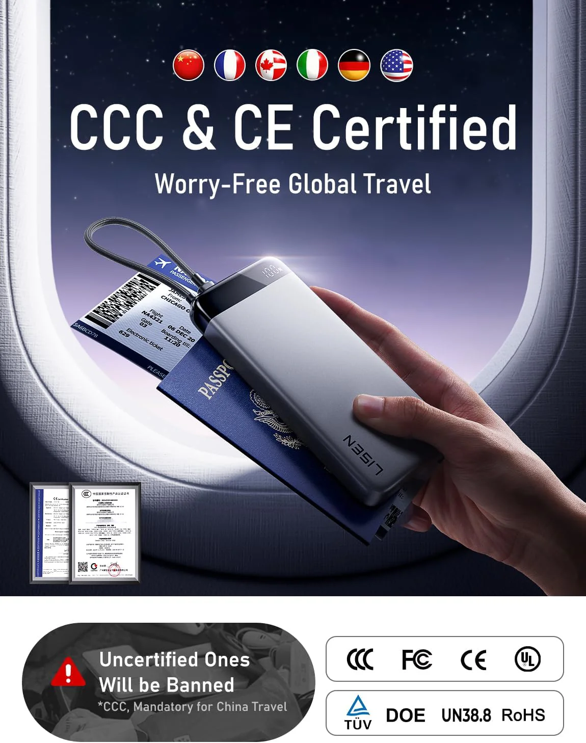 LISEN 20000mAh Power Bank Portable Charger - Image 3