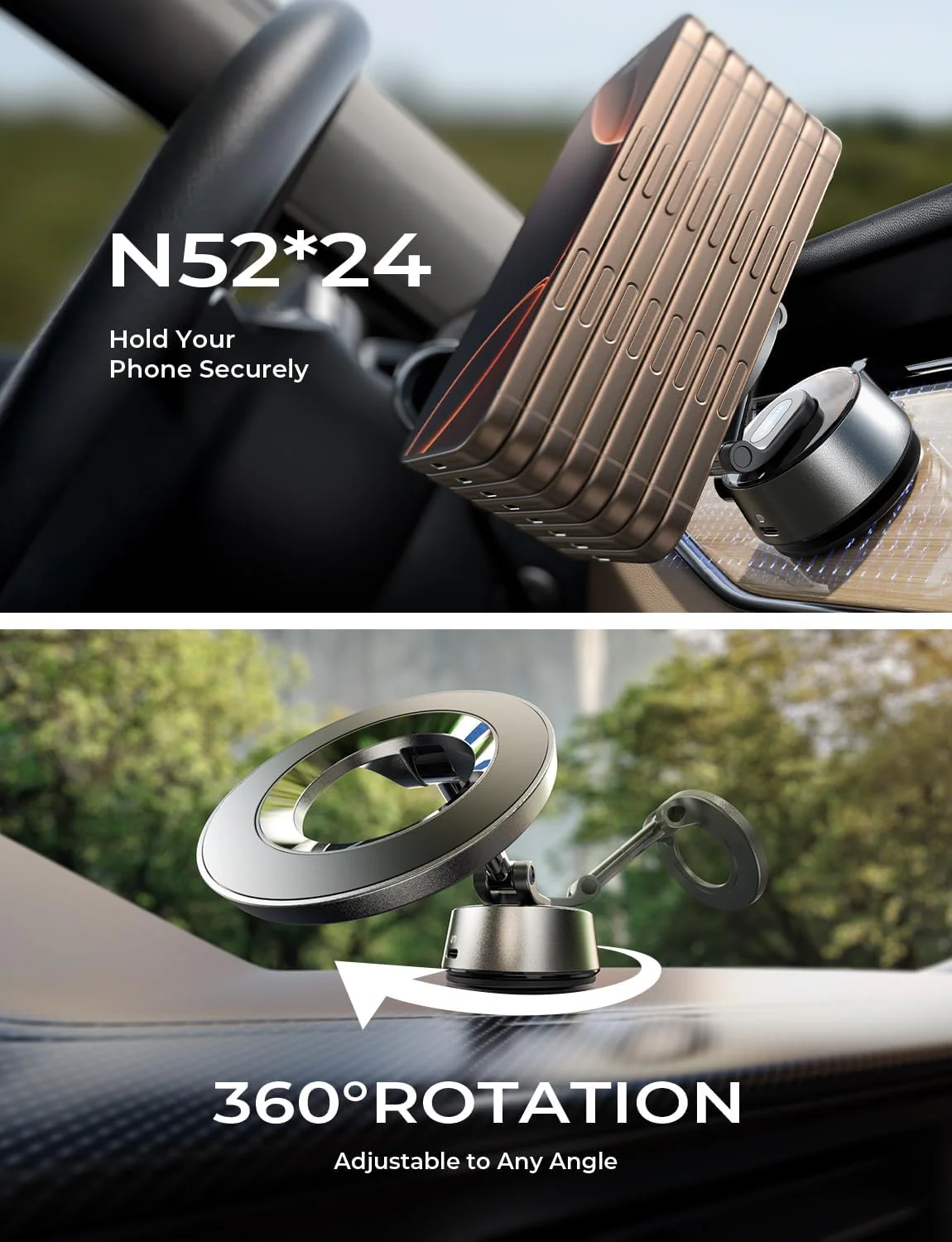 LISEN 2026 Auto Vacuum 3.0 Suction MagSafe Car Mount - Image 8