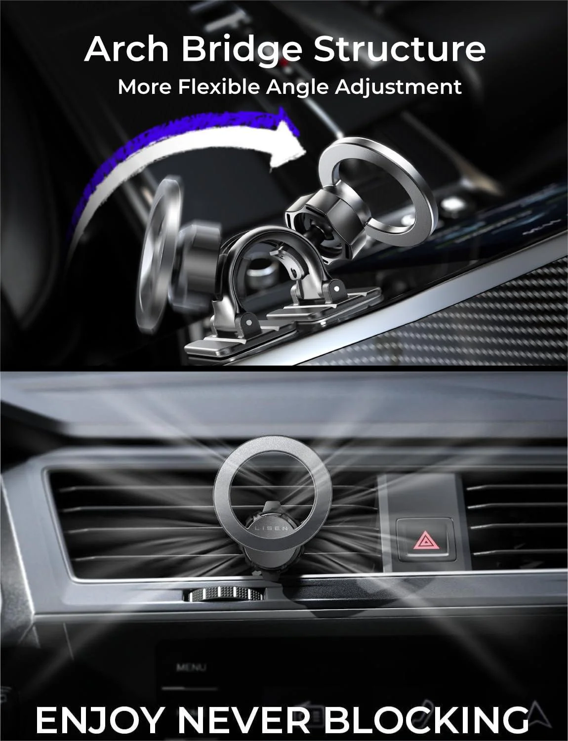 LISEN 2026 Upgrade Ultra Magnetic Air Vent MagSafe Car Mount - Image 5
