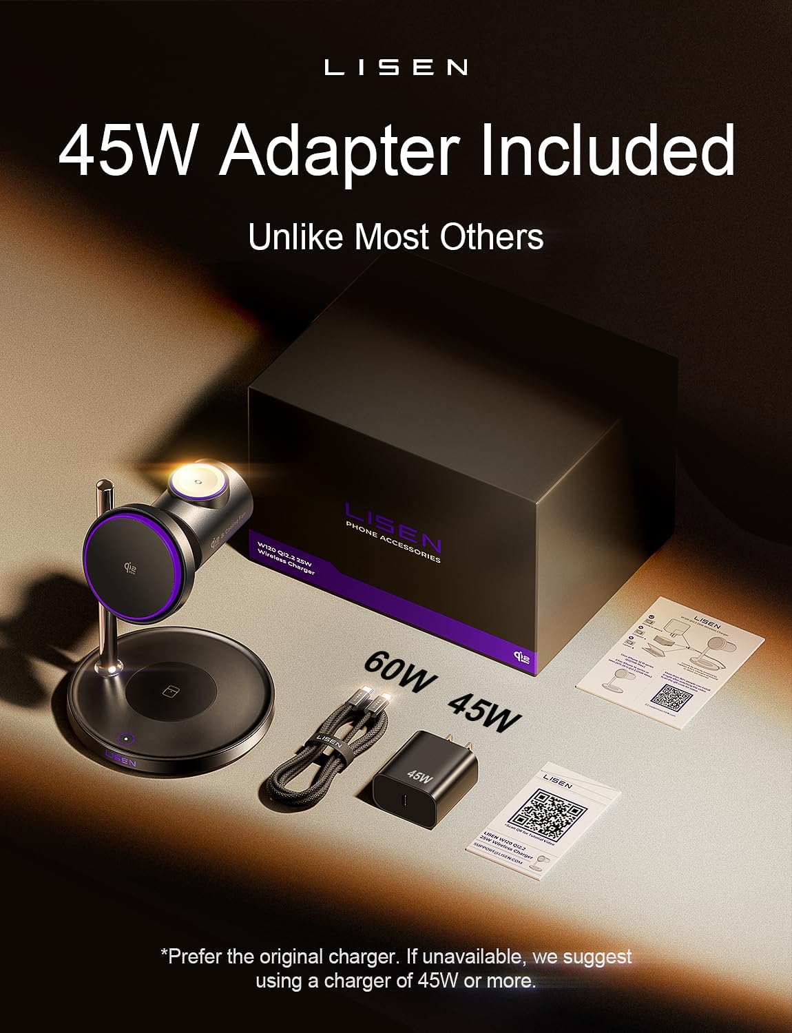 LISEN 3-in-1 Qi2.2 MagSafe Charging Stand with Cooling Fan - Image 6