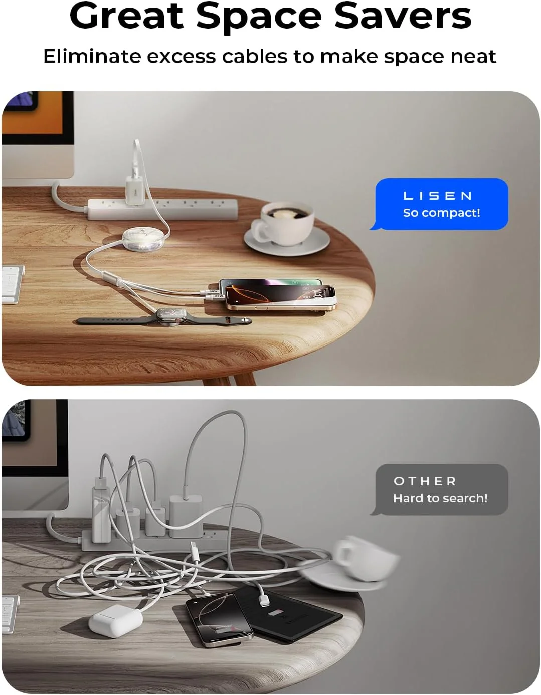 LISEN 3 in 1 Retractable USB C Cable - Image 3