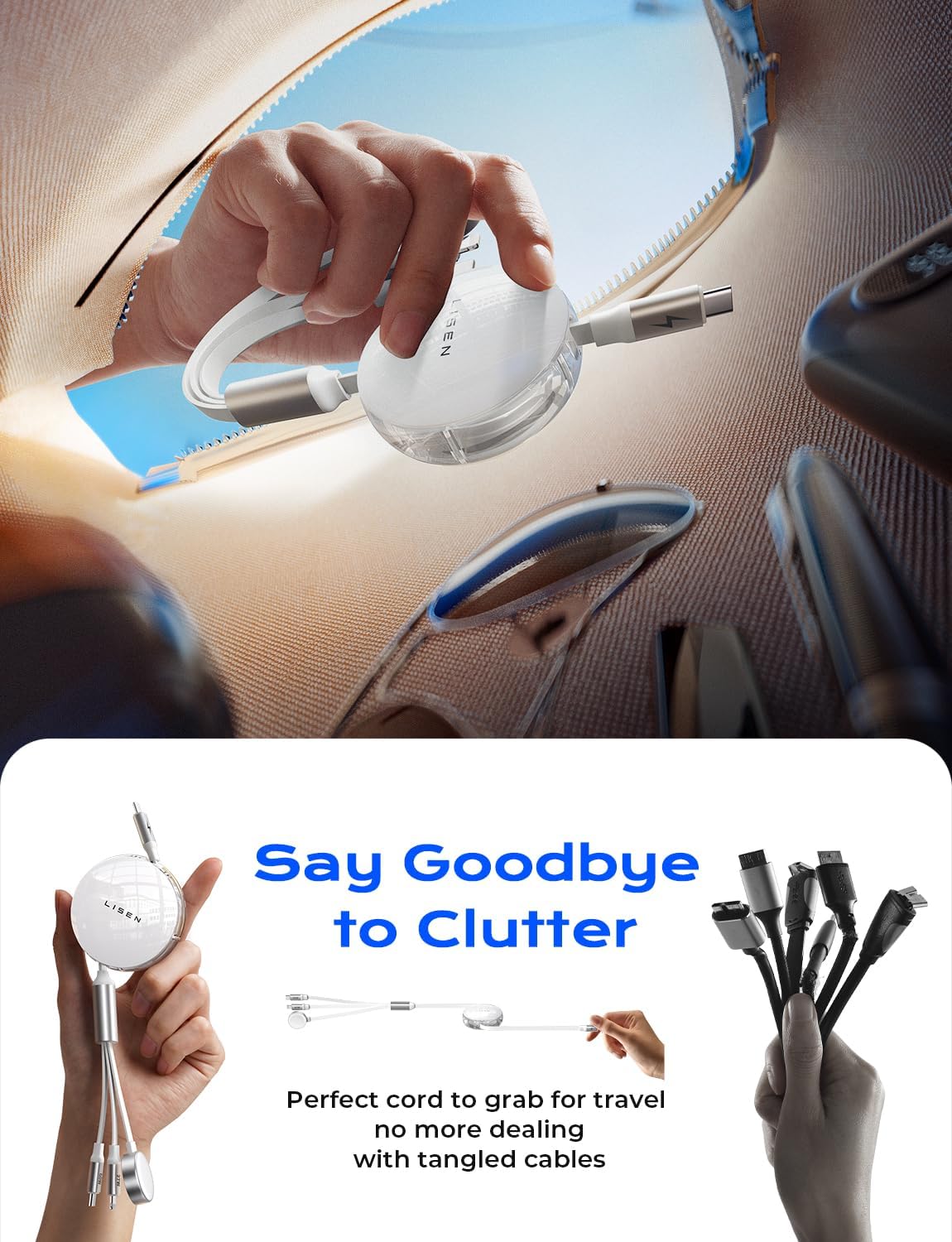 LISEN 3 in 1 Retractable USB C Cable - Image 5