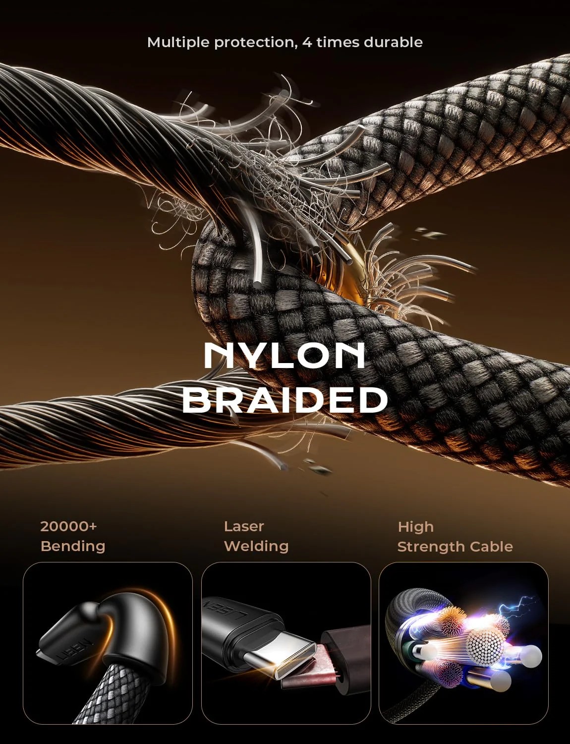 LISEN 4 in 1 Charging Cable, 4-Pack[1.65+1.65+6.6+6.6FT] - Image 7