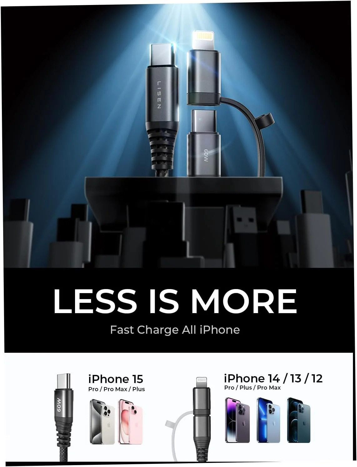 LISEN 54W Mini Metal Cigarette Lighter  USB C Car Charger - Image 8