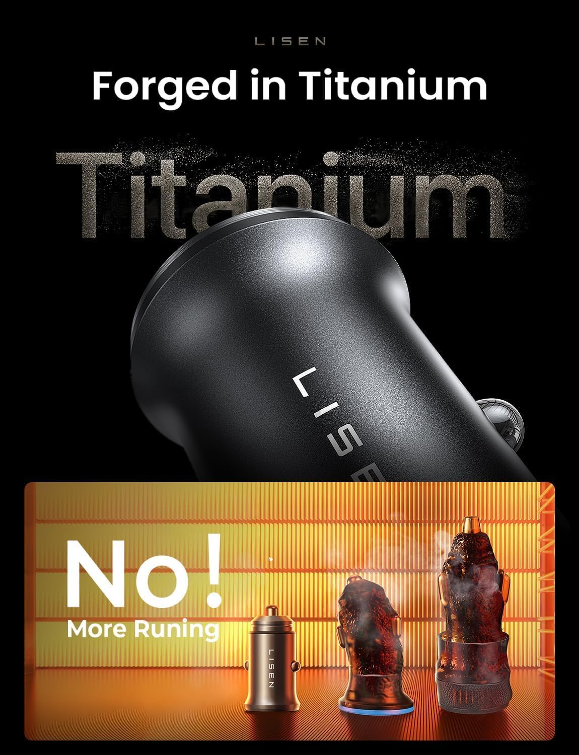 LISEN 60W Dual Port USB C Cigarette Lighter Car Charger - Image 8