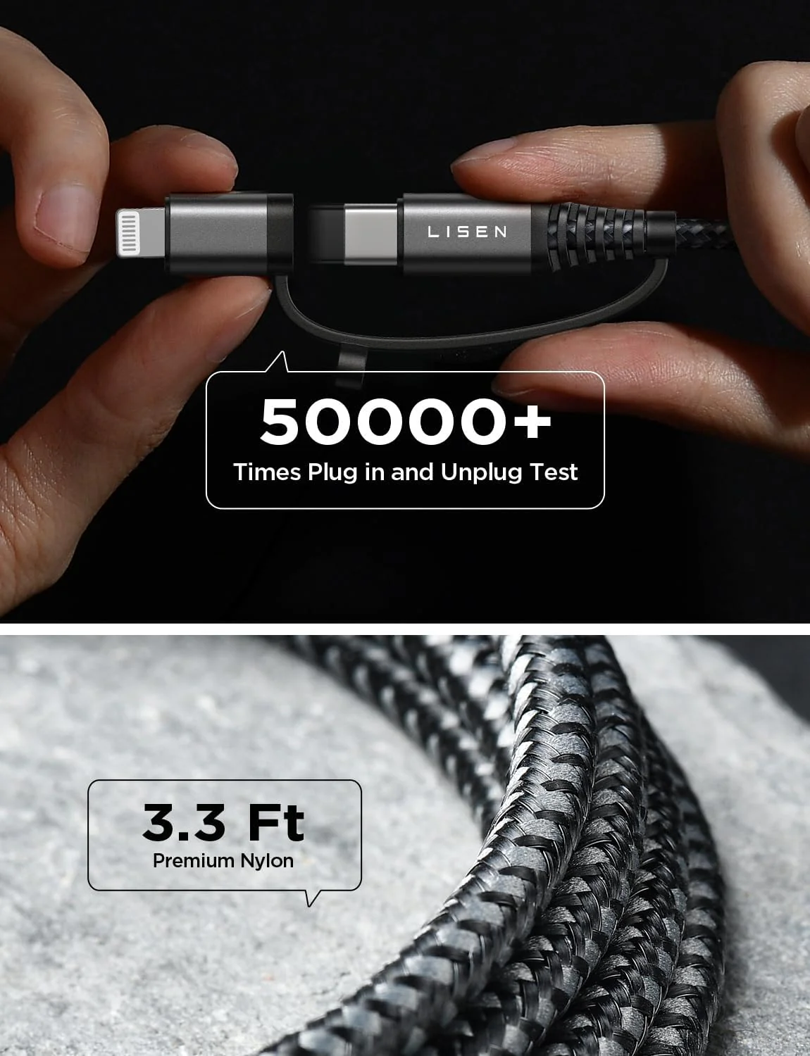 Lisen Dual USB C Car Charger with Cable - Image 7