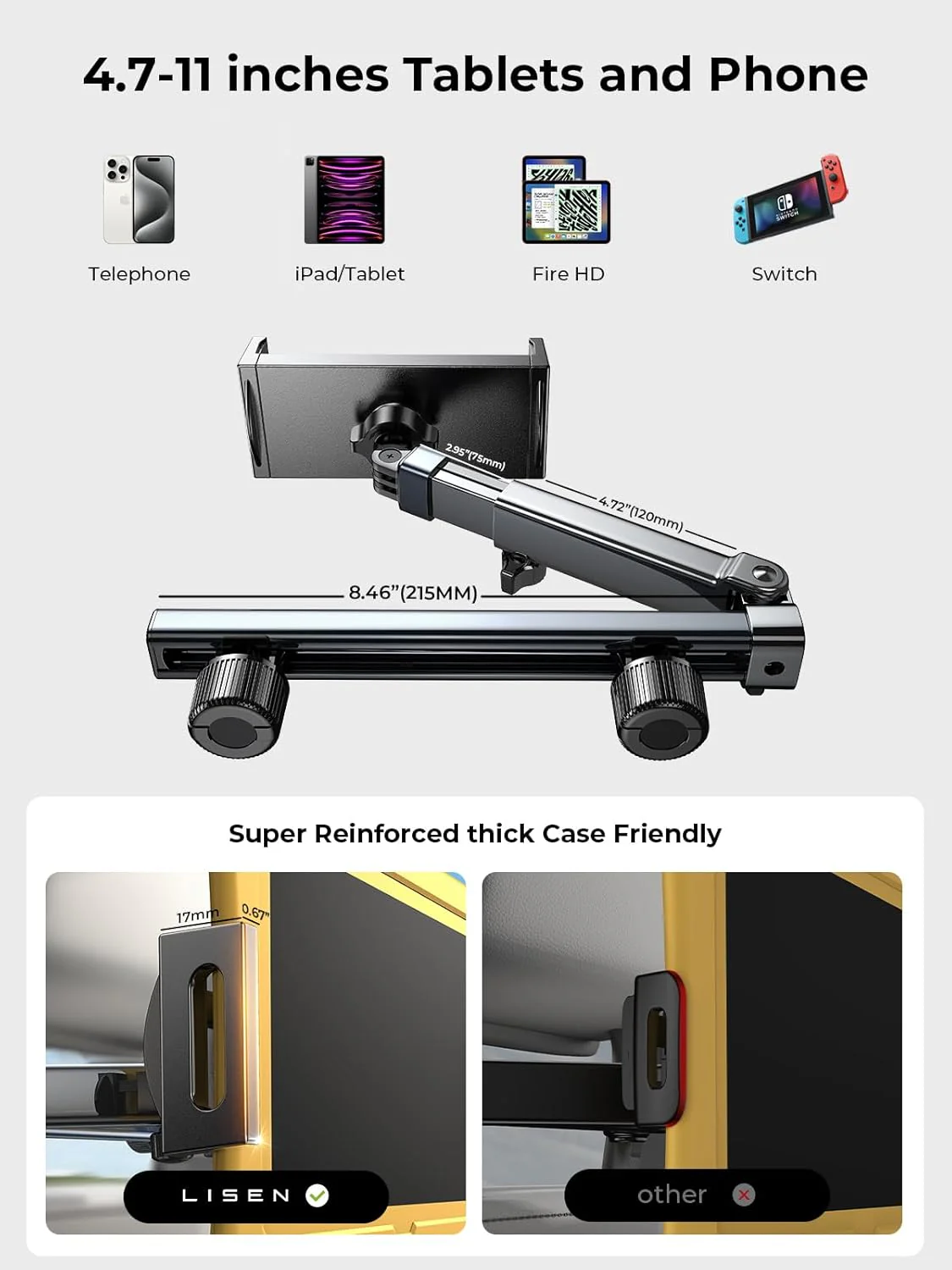 LISEN for iPad Holder for Car Headrest - Image 8