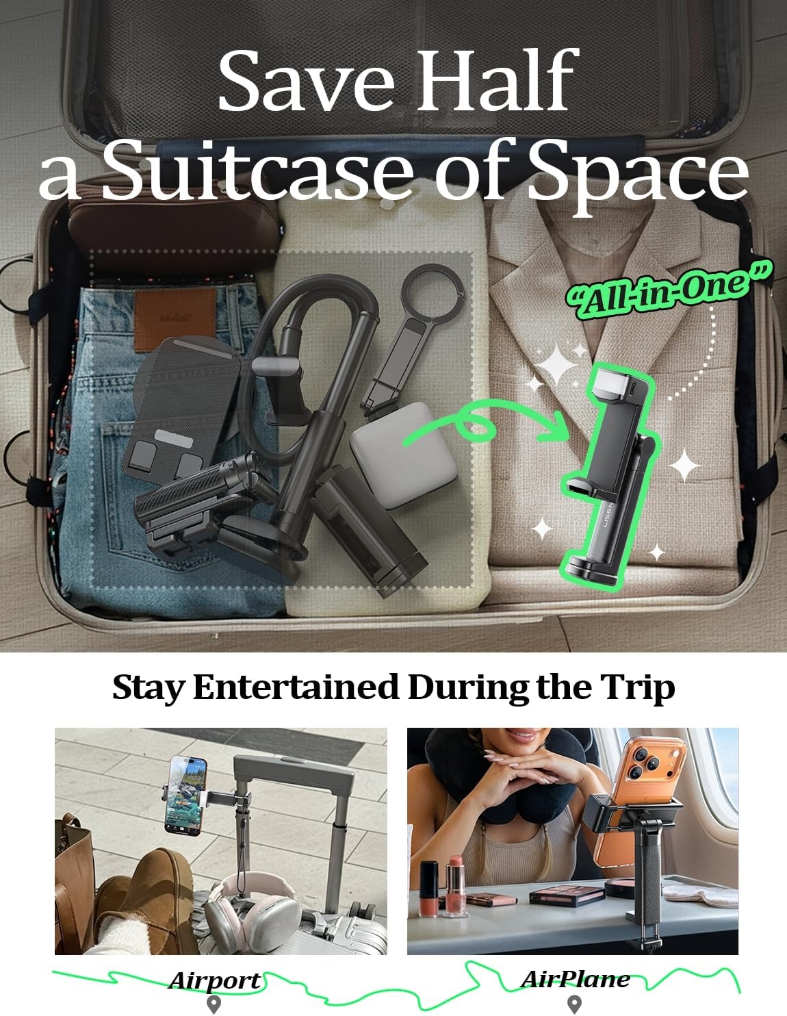 LISEN LED Travel Phone Holder Mount - Image 4