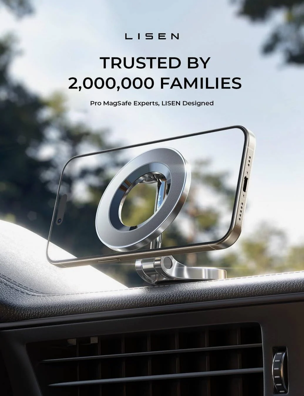LISEN Mini Magnetic Dashboard MagSafe Car Mount - Image 7