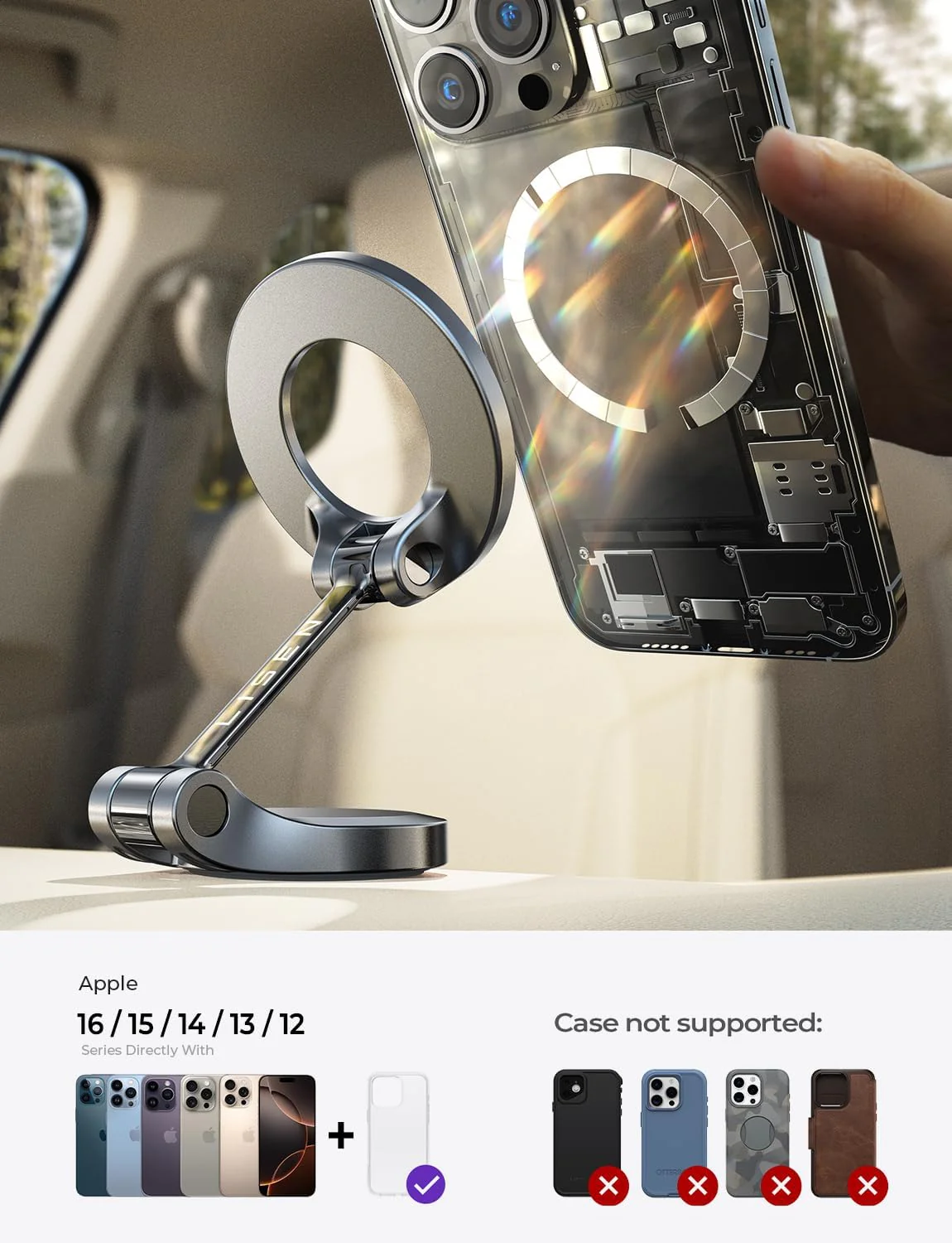 LISEN Mini Magnetic Dashboard MagSafe Car Mount - Image 8