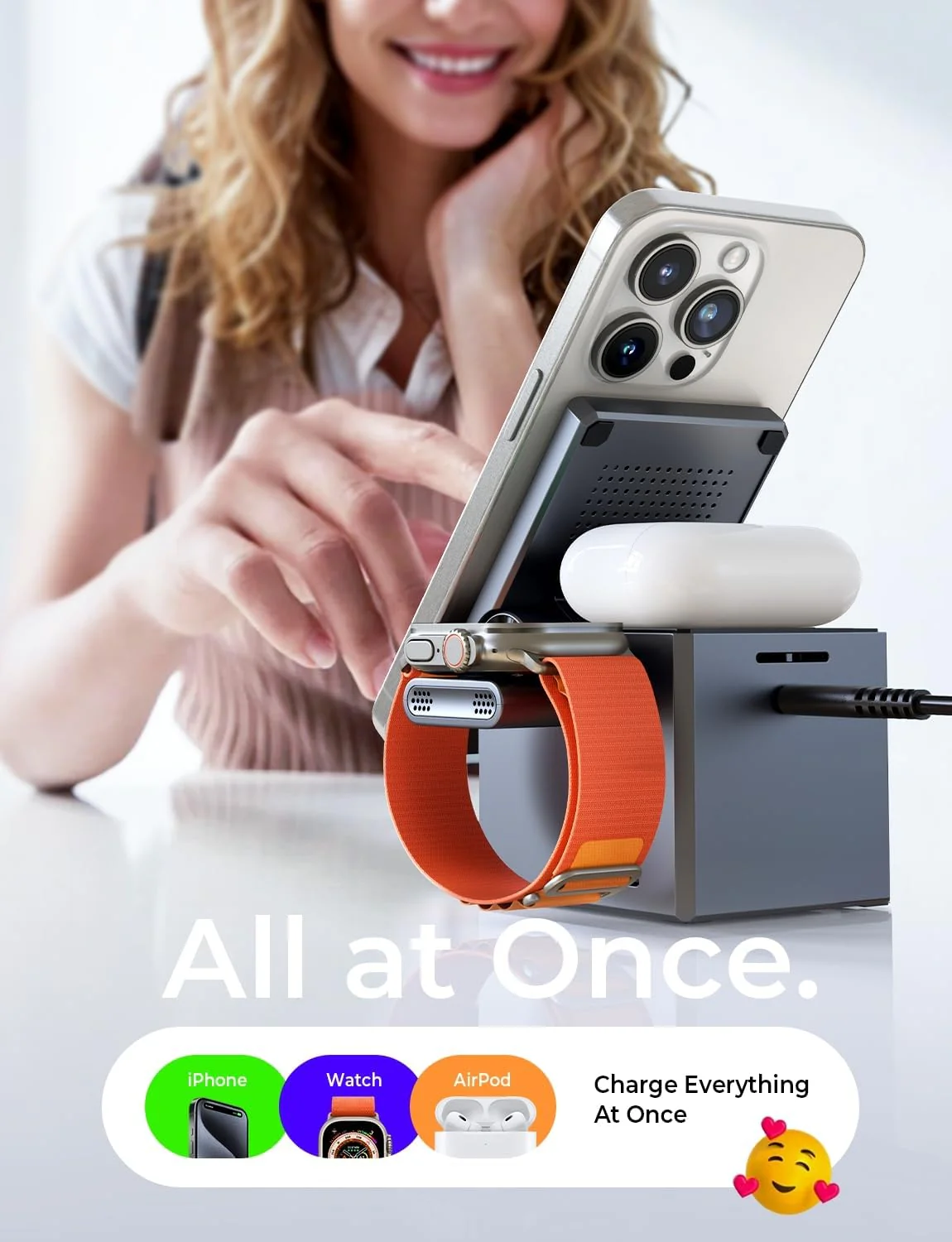 LISEN Qi2 3-in-1 MagSafe Foldable Charging Station - Image 3