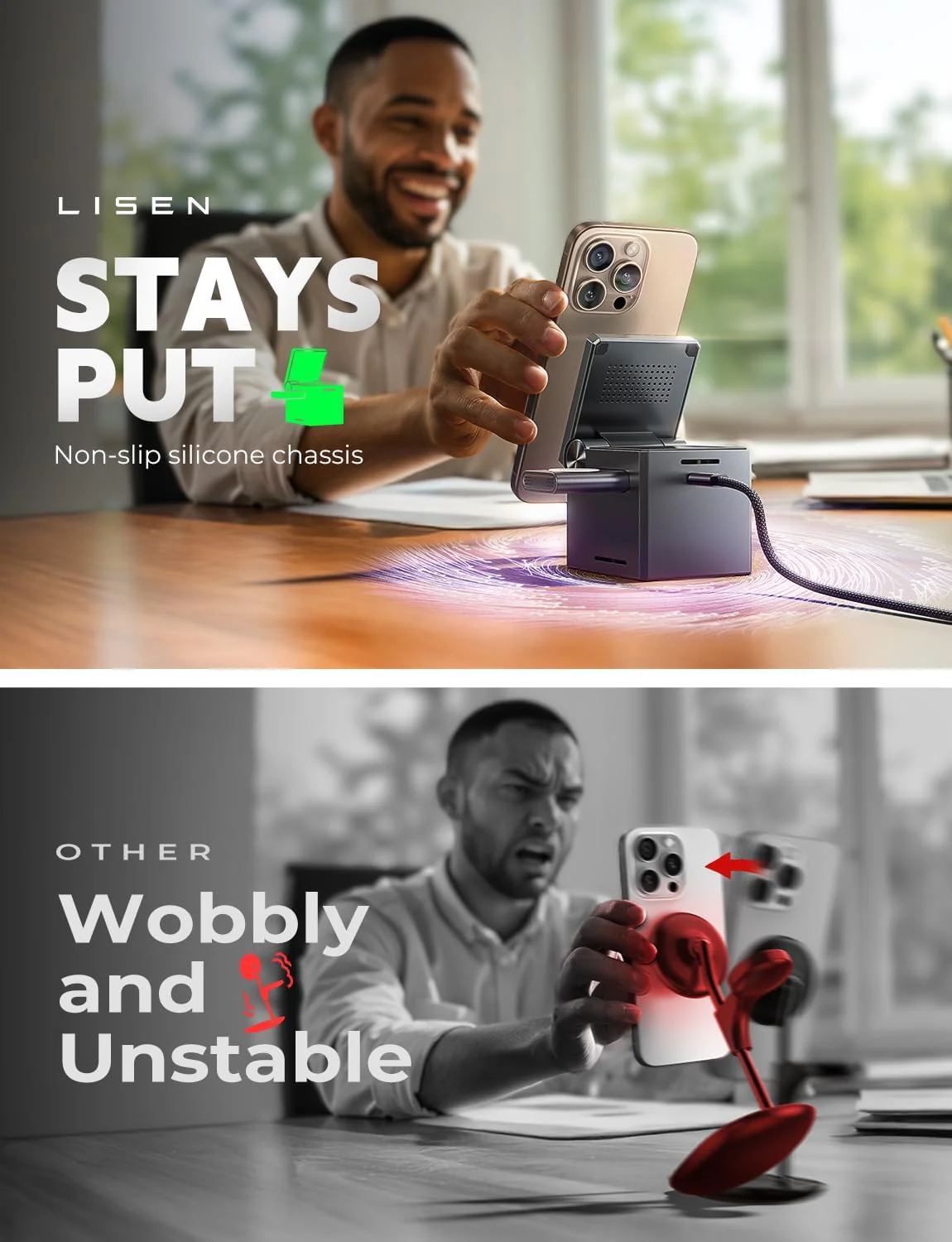 LISEN Qi2 3-in-1 MagSafe Foldable Charging Station - Image 4