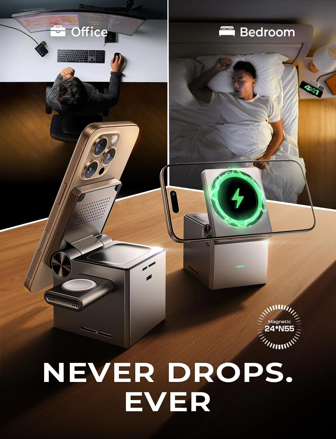 LISEN Qi2 3-in-1 MagSafe Foldable Charging Station - Image 7