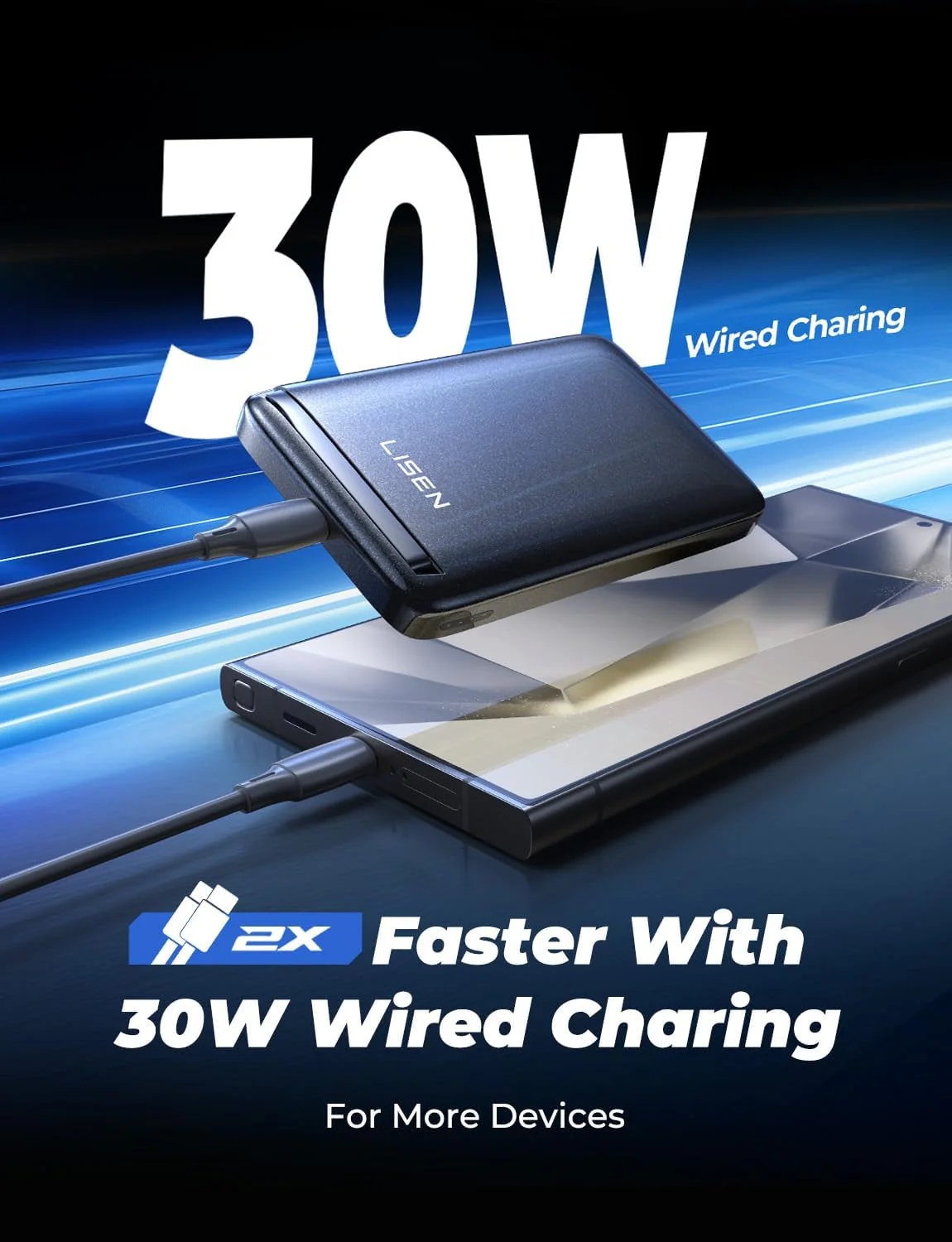 LISEN Qi2 Fast Charging Portable MagSafe Power Bank - Image 3