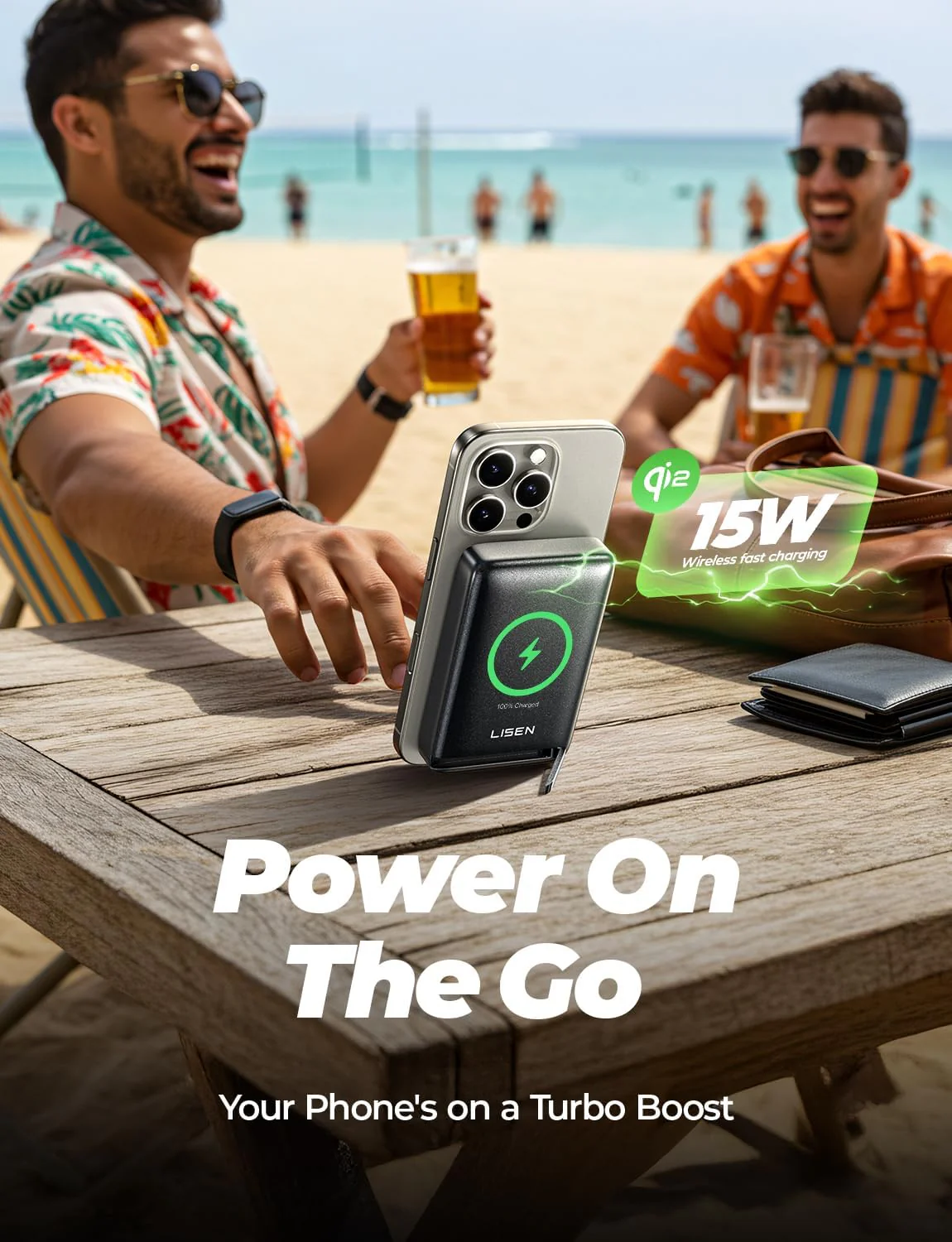 LISEN Qi2 Fast Charging Portable MagSafe Power Bank - Image 6