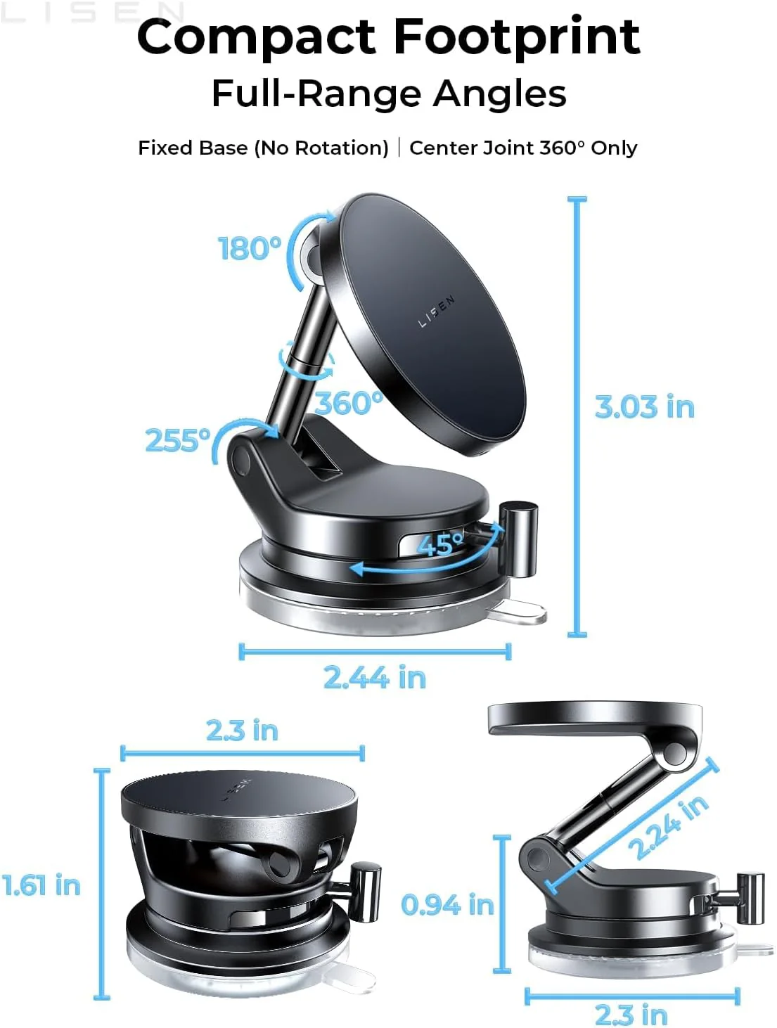 LISEN SuctionPro 15W MagSafe Car Mount Charger - Image 11