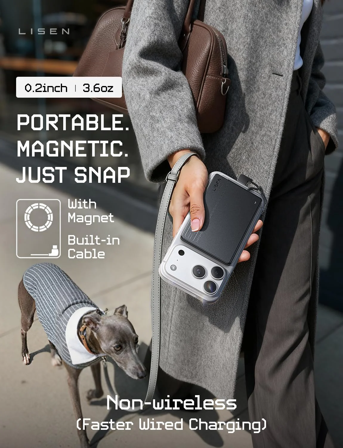 LISEN Ultra-Slim 0.2'' Charge Card Phone Charger - Image 3