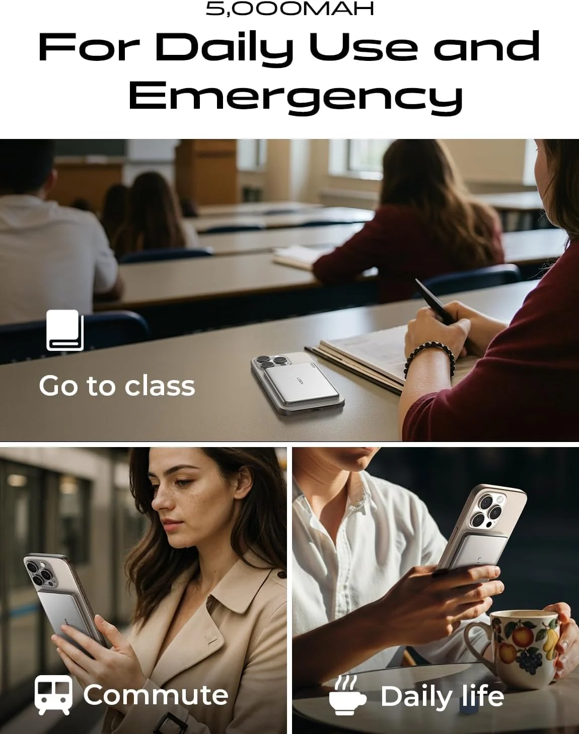 LISEN Ultra Slim 5000mAh Qi2 15w MagSafe Power Bank - Image 6