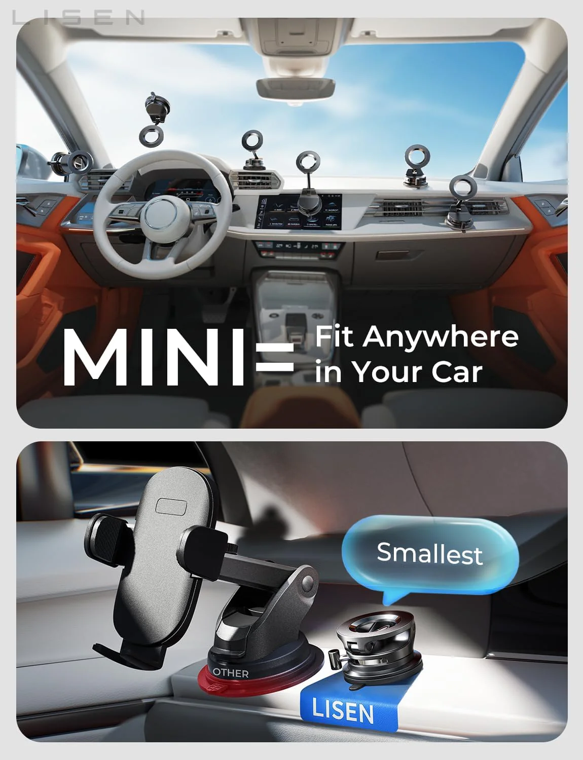 LISEN for Magsafe Car Mount, Magnetic Phone Holders for Your Car - Image 3