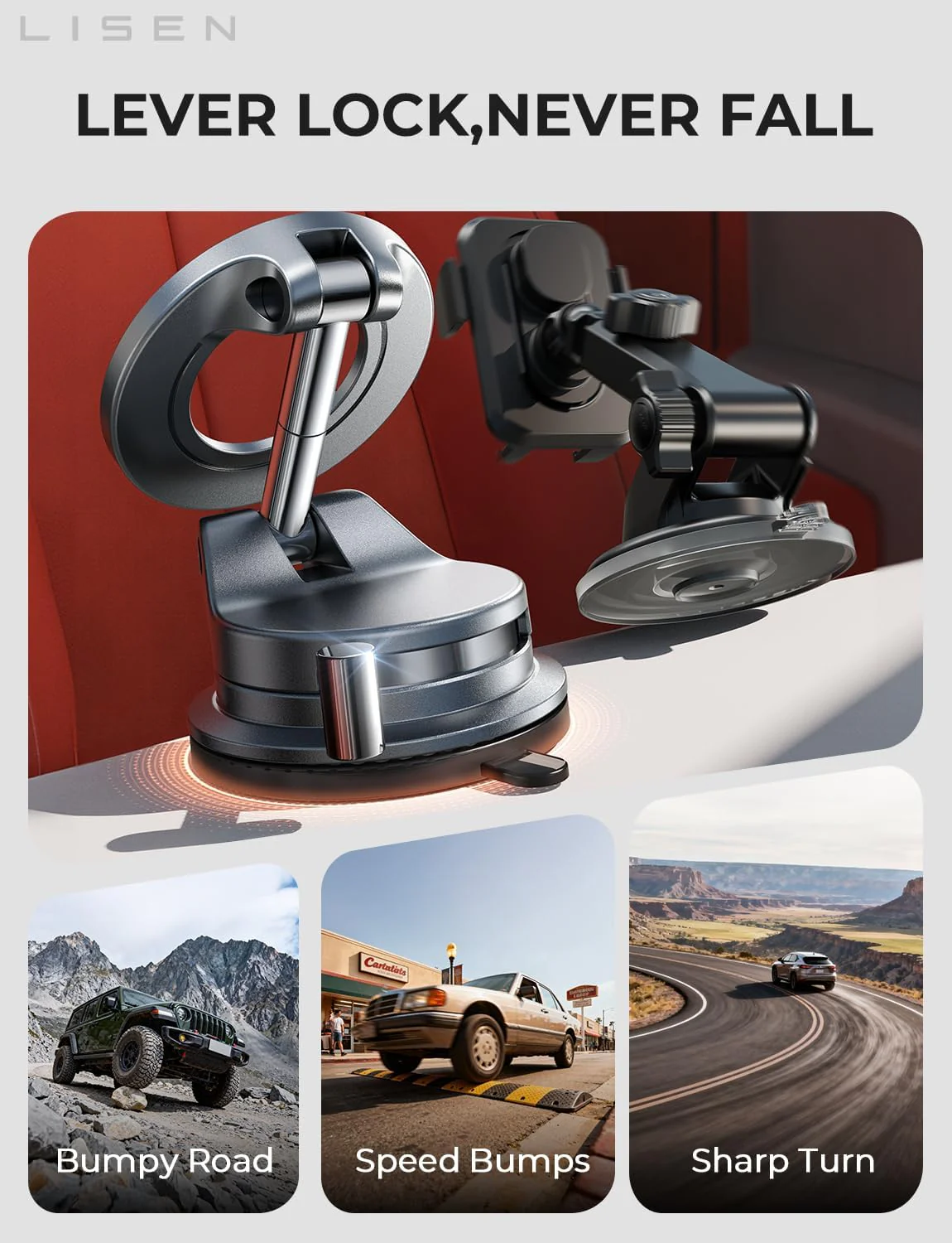 LISEN for Magsafe Car Mount, Magnetic Phone Holders for Your Car - Image 4