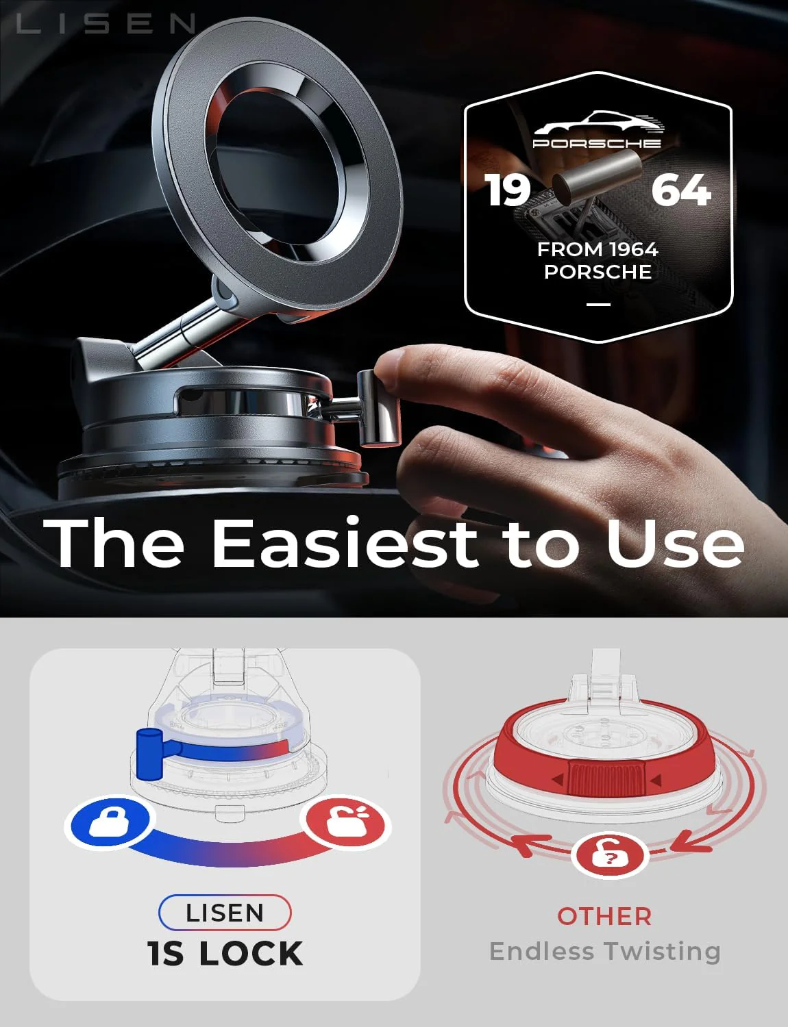 LISEN for Magsafe Car Mount, Magnetic Phone Holders for Your Car - Image 9